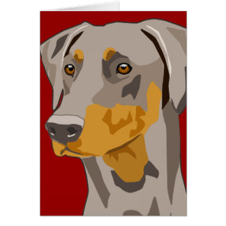 Cartão Cabeça do Doberman, jovem corça, Uncropped