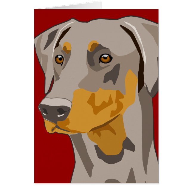 Cartão Cabeça do Doberman, jovem corça, Uncropped (Frente)