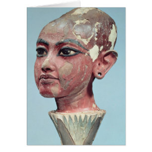 Cartão Cabeça do rei Tutankhamun da criança que emerge