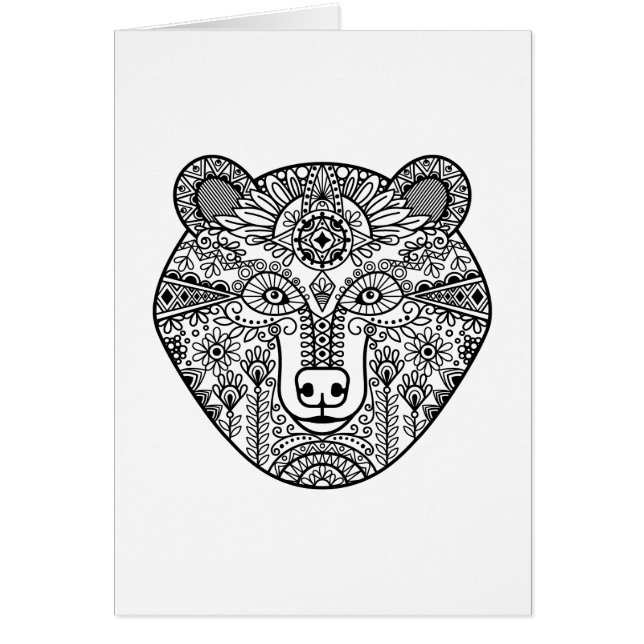 Cartão Cabeça do urso do estilo (Frente)