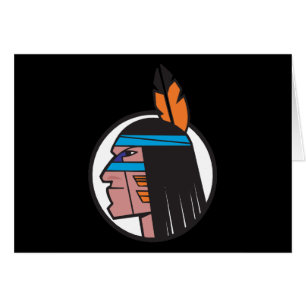 Cartão Cabeça indiana do guerreiro