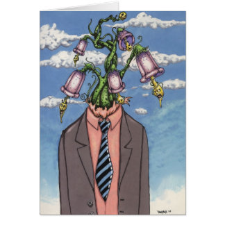 Cartão cabeça nas nuvens