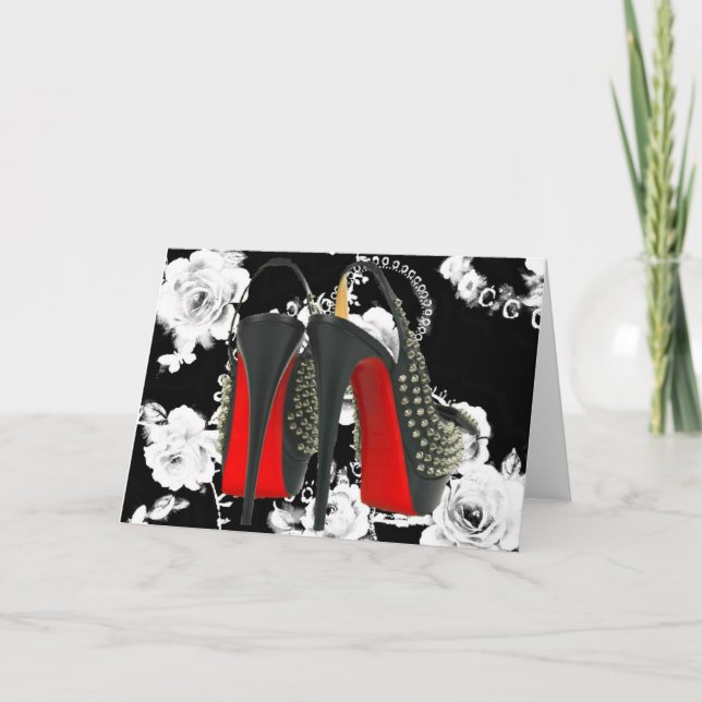 Cartão Cabeças de atalho vermelho inferior placa de Rosa  (Frente)