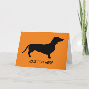 Cartão Cabelo Curto Dachshund - Silhouette 1
