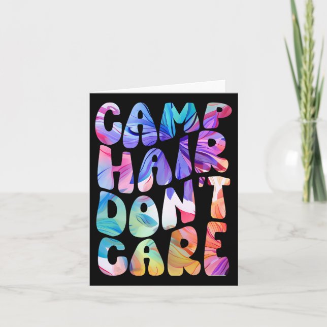 Cartão Cabelo de acampamento não se importa com camisa de (Frente)
