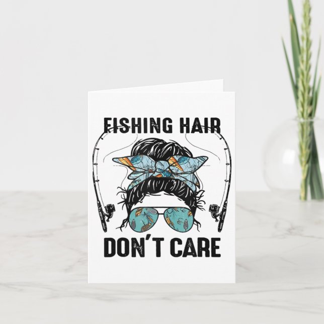 Cartão Cabelo de pesca de freio não se importa com moças  (Frente)
