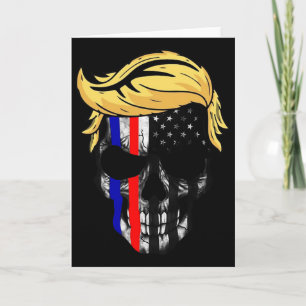 Cartão Cabelo De Trump Crânio Halloween Cabeça De Trump 4