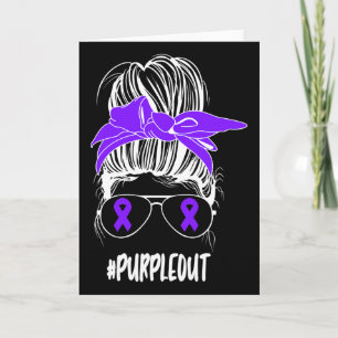 Cartão Cabelo Desgrenhado Roxo Epilepsia Lutadora Conscie