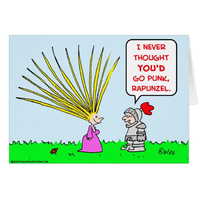 Cartão cabelo do rapunzel do punk (Frente Horizontal)