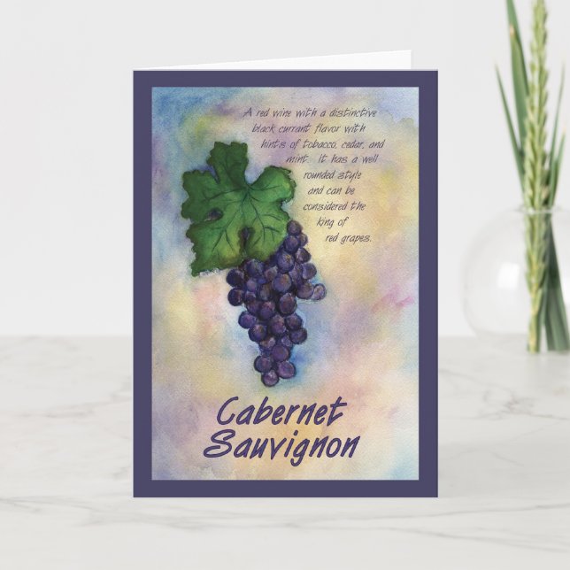 Cartão Cabernet Sauvignon Wine Grape Greeting Card (Frente)