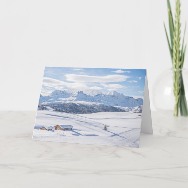Cartão Cabin Retreat Snowscape | Dolomites (Frente)