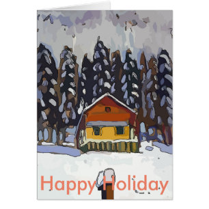 Cartão Cabina na neve