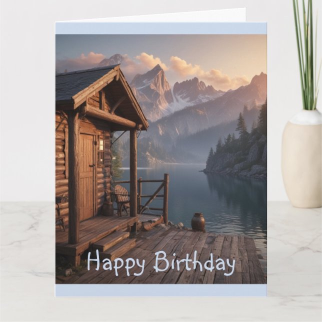 Cartão Cabina no lago (Frente)