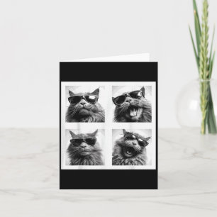 Cartão Cabine de fotografia engraçada de gato gráfico Sel