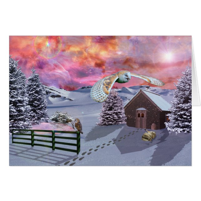 Cartão Cabine na neve (Frente Horizontal)