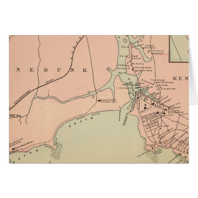 Cartão Cabo Arundel, Kennebunkport, Maine (Frente Horizontal)