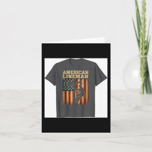 Cartão Cabo Elétrico Retro Lineman Bandeira Americana