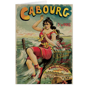 Cartão Cabourg, França Resort de Praia, Arte de Viagem Vi