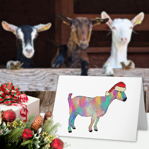 Cartão Cabra de Natal Colorida