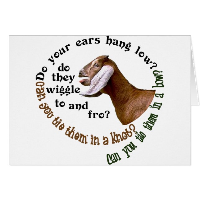 CARTÃO CABRA DE NUBIAN - SUAS ORELHAS PENDURAM BAIXO? (Frente Horizontal)