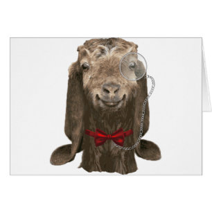 Cartão Cabra Núbia Engraçada Com Monóculo