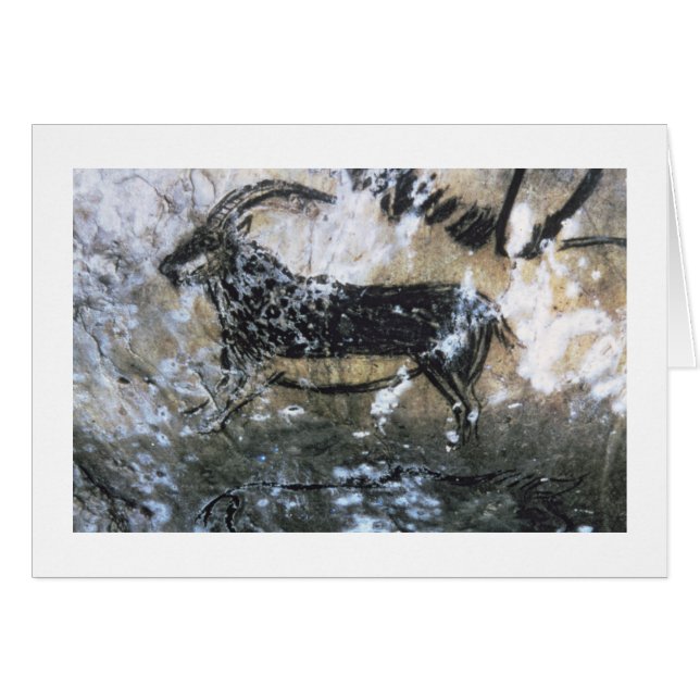 Cartão Cabra ou Chamois, pintura de rocha na Sala Negra, (Frente Horizontal)