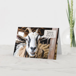 Cartão Cabra Velha para Obter Aniversário Velho