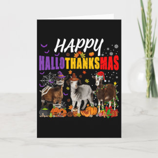 Cartão Cabras Divertidas Fantasia de Mamãe Peregrino Papa