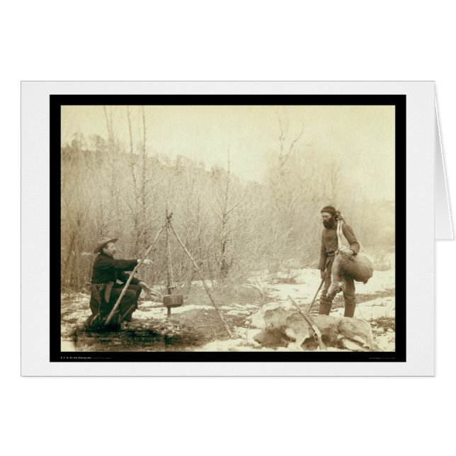 Cartão Caça a Deer em Deadwood, Dakota do Sul 1887 (Frente Horizontal)