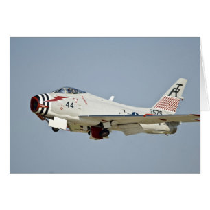 Cartão Caça a jato North American Naval FJ2 Fury voando