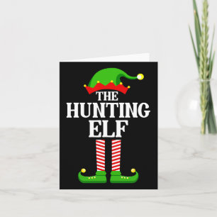 Cartão Caça ao Elf Family Matching Group Engraçado Natal