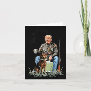 Cartão Caça Caça Trump Retro Engraçado Bebendo Cerveja Ca