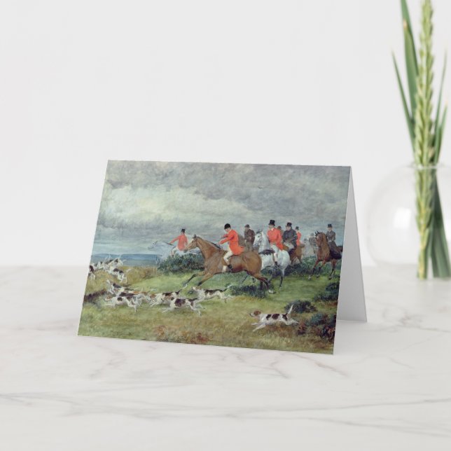 Cartão Caça de Fox em Surrey, século XIX (Frente)