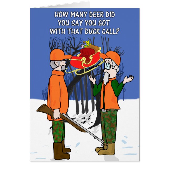 Cartão Caça engraçada do caçador dos cervos do vôo da (Frente)