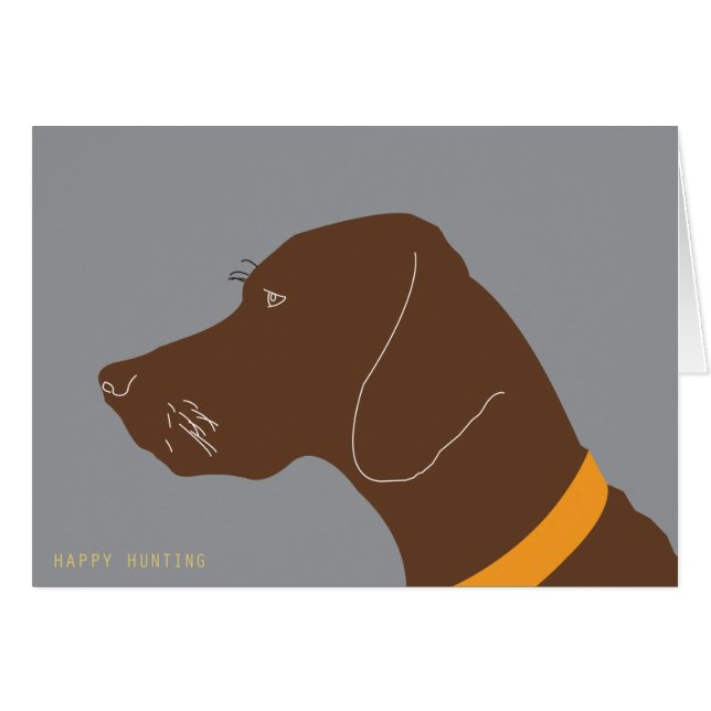 Cartão Caça feliz de Vizsla (Frente Horizontal)
