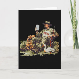 Cartão Caça Trump Camuflagem Festa da Caça ao Pato Engraç