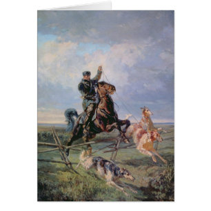 Cartão Caçador com os Borzois, 1872