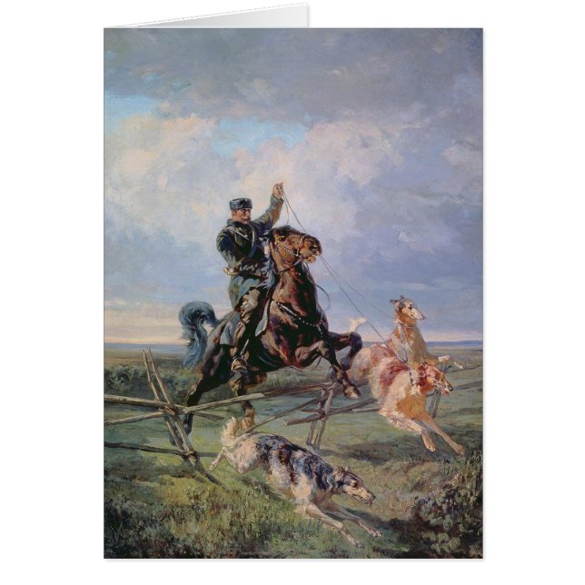 Cartão Caçador com os Borzois, 1872 (Frente)