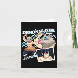 Cartão Caçador de demônios kimetsu yaiba inosuke máscara 