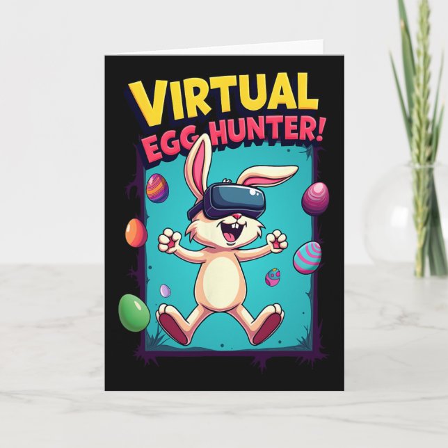 Cartão Caçador de Ovos Virtual - Bunny Vr Easter G engraç (Frente)