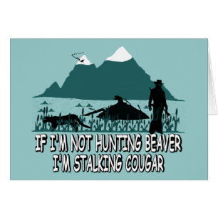 Cartão Caçador do puma da paródia