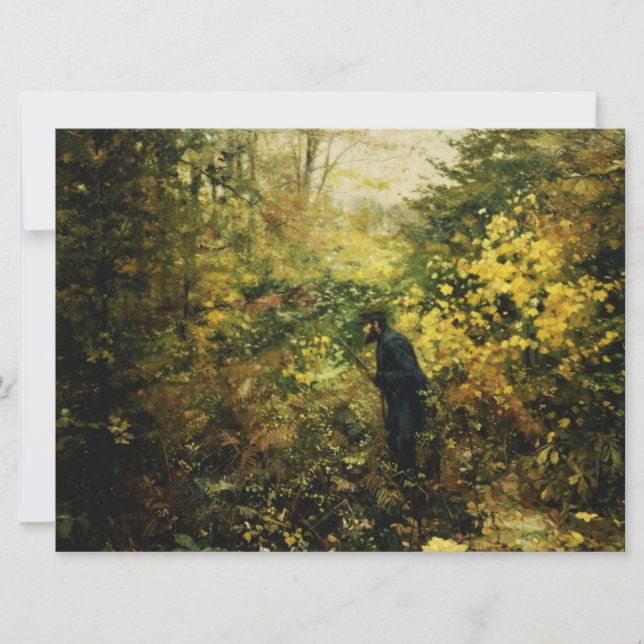 Cartão Caçador na Floresta (Frente)