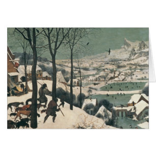 Cartão Caçadores na neve - em janeiro de 1565