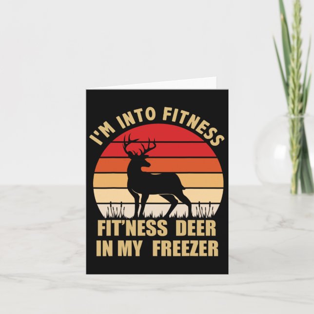 Cartão Caçando, estou na Malhação Deer Freezer Caçador En (Frente)