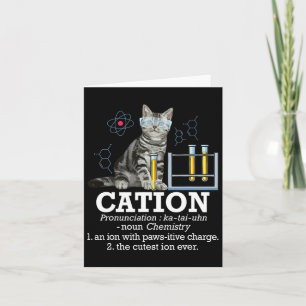 Cartão Cação - Gato de Professor de Ciência Humor da Quím