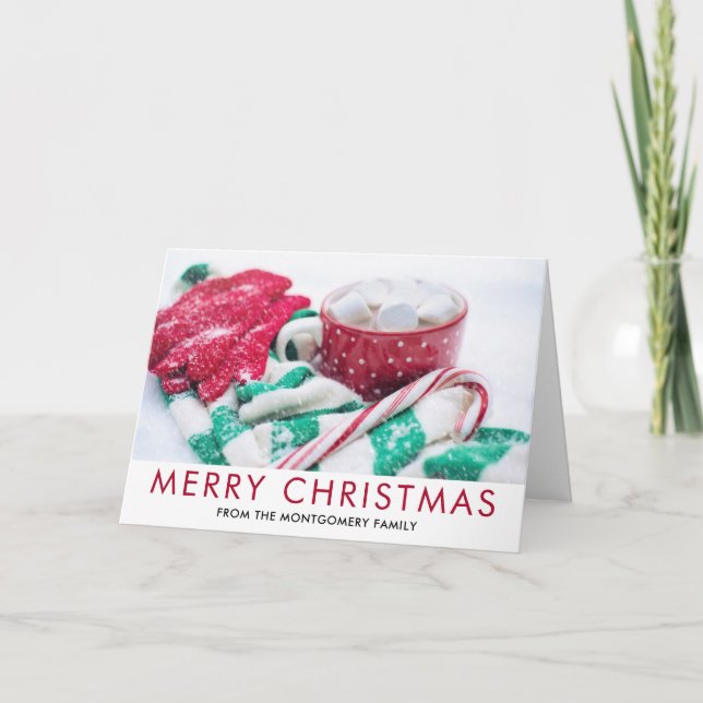 Cartão Cacau quente | Canina | Scarf & Mitts Natal (Frente)