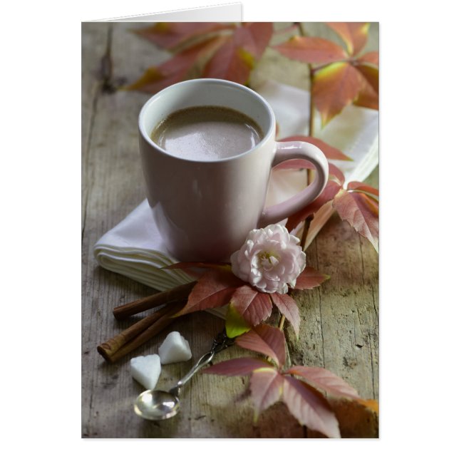 Cartão Cacau russo sazonal e cacau e folhas ainda vivem (Frente)