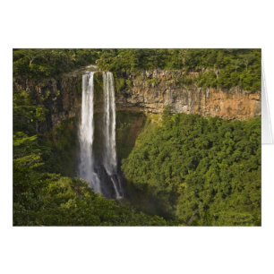 Cartão Cachoeira de Chamarel-mais alta em Maurício, mais