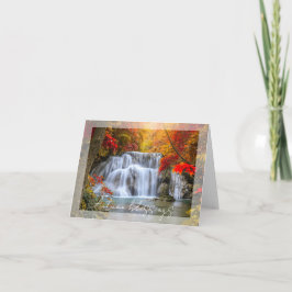 Cartão Cachoeira de outono com texto personalizado