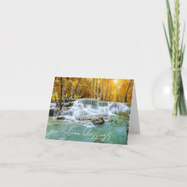 Cartão Cachoeira de outono com texto personalizado